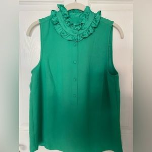 J Crew Ruffleneck Sleeveless Top